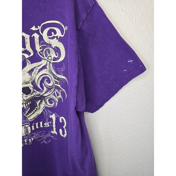 Sturgis Skull Shirt Mens Purple XL 2013 Black Hills Rally Motorcycle Tee - Picture 5 of 11